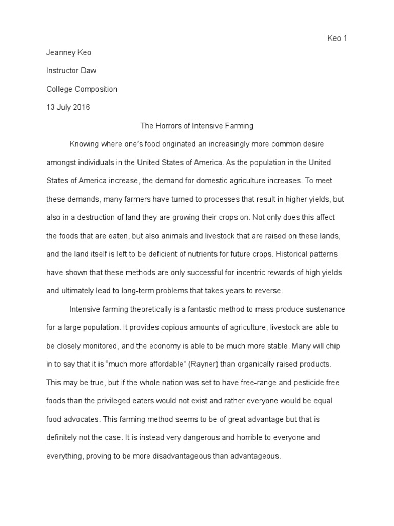 Intensive farming essay 07 picture
