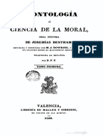 Bentham. Deontología o Ciencia de La Moral