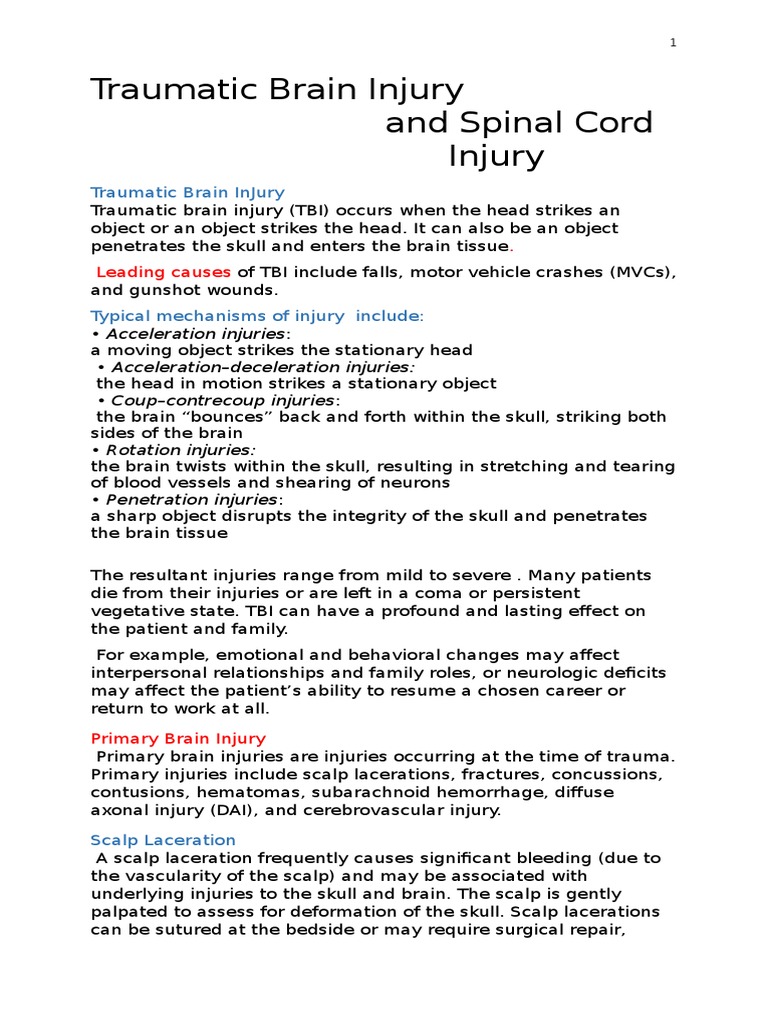 Traumatic Brain InJury | PDF | Coma | Traumatic Brain Injury