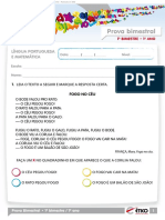 2012 1o Ano Prova Bimestral 1 Caderno 1 Lingua Portuguesa Matematica