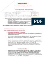 Resumo TBL 1 - (Coccídeos) Malária Isosporiase Criptosporidiose