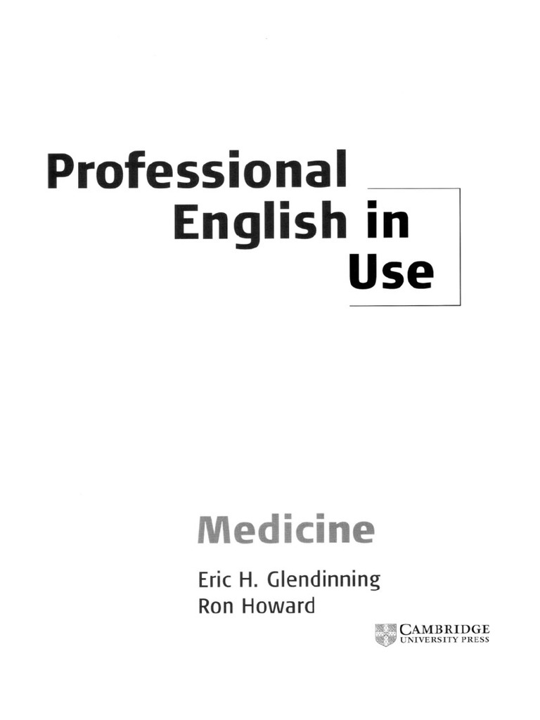 ENGLISH IN MEDICINE ACOURSE IN COMMUNICATION SKILLS CAMBRIDGE PROFESSIONAL ENGLISH intelligence overview