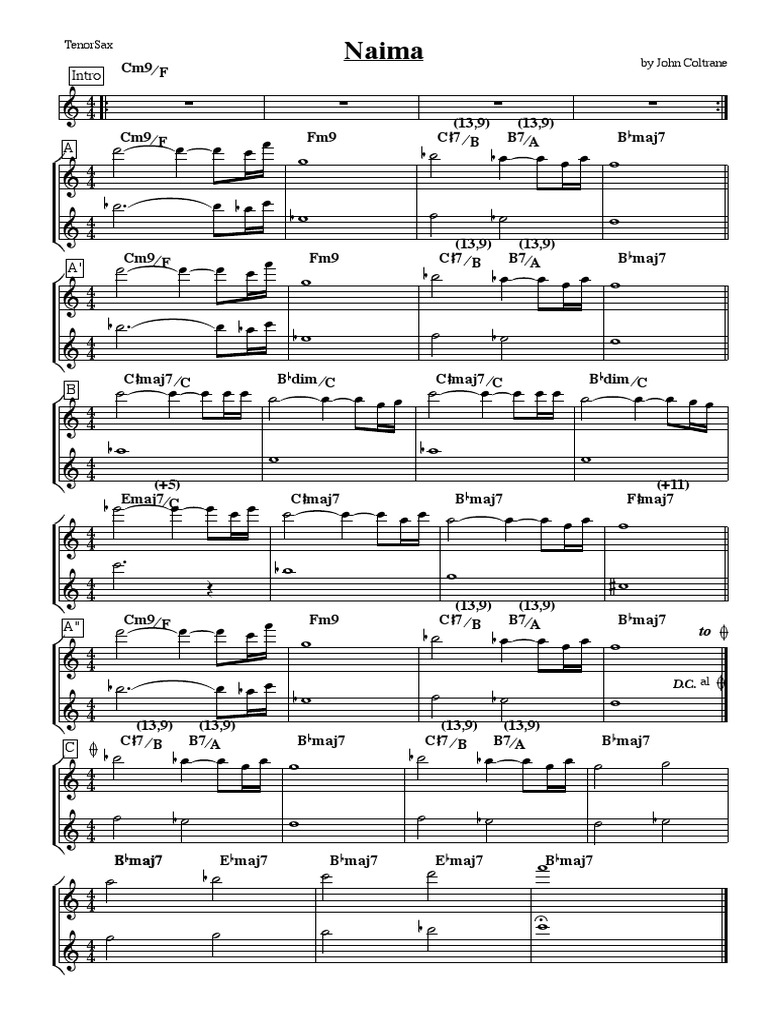 Naima Bb Tenor Sax