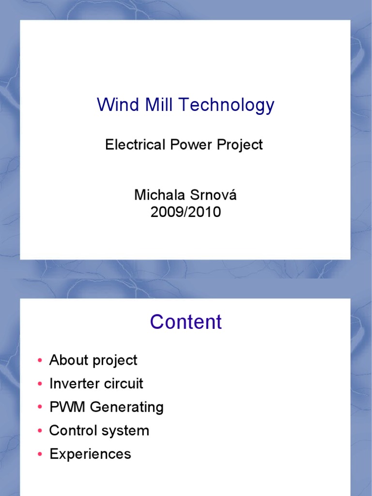 Wind Power Project Overview | PDF | Computers | Technology & Engineering