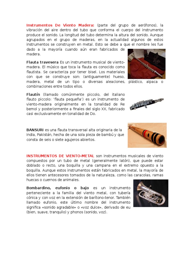 Instrumentos de Viento de Madera | PDF
