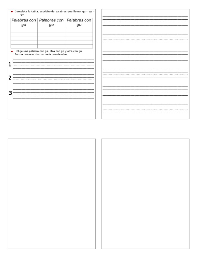 Completar Tabla Ga, Go, Gu. PDF