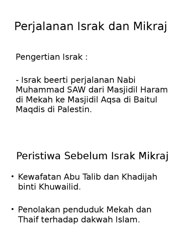Perjalanan Israk Dan Mikraj Pdf