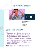 Stress Management: Submitted By:-Vatsala PGDC (20 Batch)