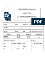 Institut Pendidikan Guru Kampus Batu Lintang Assignment - Project (JST, Assignment Questions and Marking Rubrics)