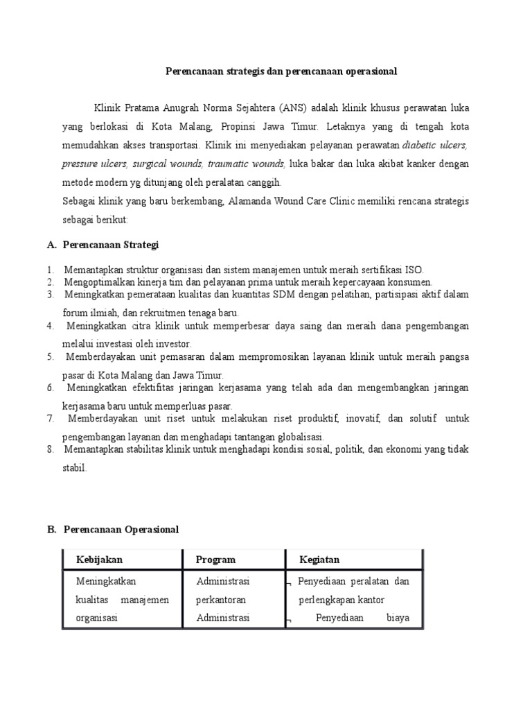 Rencana Operasional | PDF | Bisnis