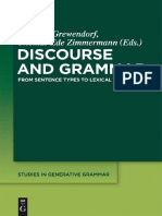 Discourse and Grammar From Sentence Types To Lexical Categories PDF