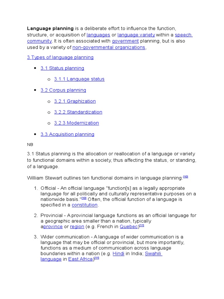 Understanding Language Planning Types | PDF | Symbols | Cognitive Science