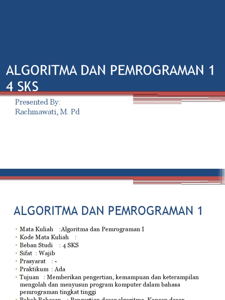 Bab 1 Algoritma Dan Pemrograman 1 | PDF