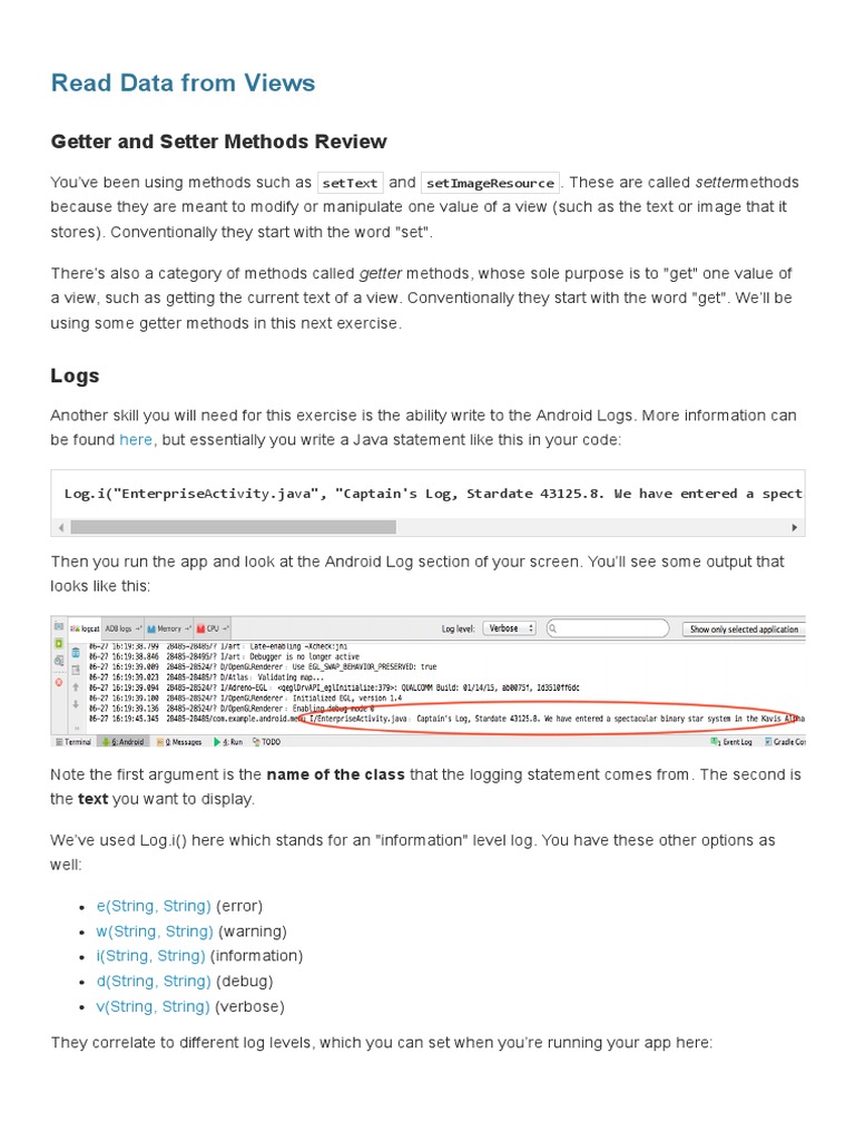 Android View Data Handling Guide | PDF | Technology & Engineering