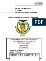 Pruebas Parciales: Universidad de Las Fuerzas Armadas - ESPE