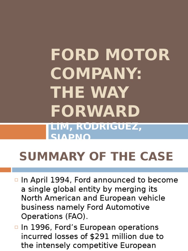 Ford motor company restructuring essay example 08 image