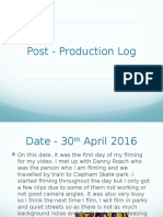 Post Production Log