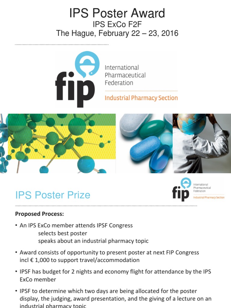 IPS Poster Prize for Industrial Pharmacy | PDF | Pharmacy | Business