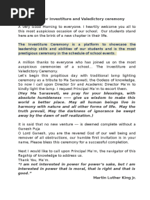 Script For Investiture Cript For Investiture and Valedictory Ceremonyand Valedictory Ceremony