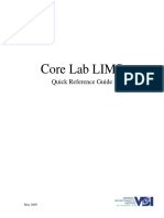 Core Lab LIMS: Quick Reference Guide