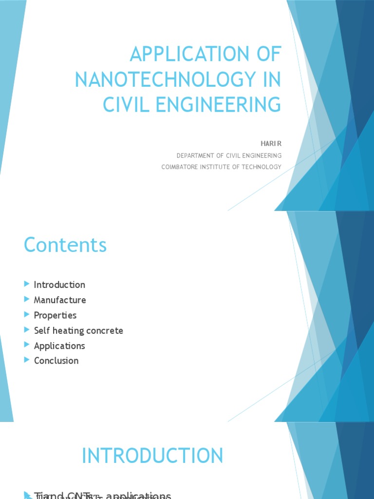 Application of Nanotechnology in Civil Engineering | PDF | Carbon ...