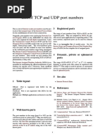 List of TCP and UDP Port Numbers