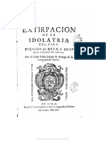 Extirpacion de La Idolatria Peru - 1621