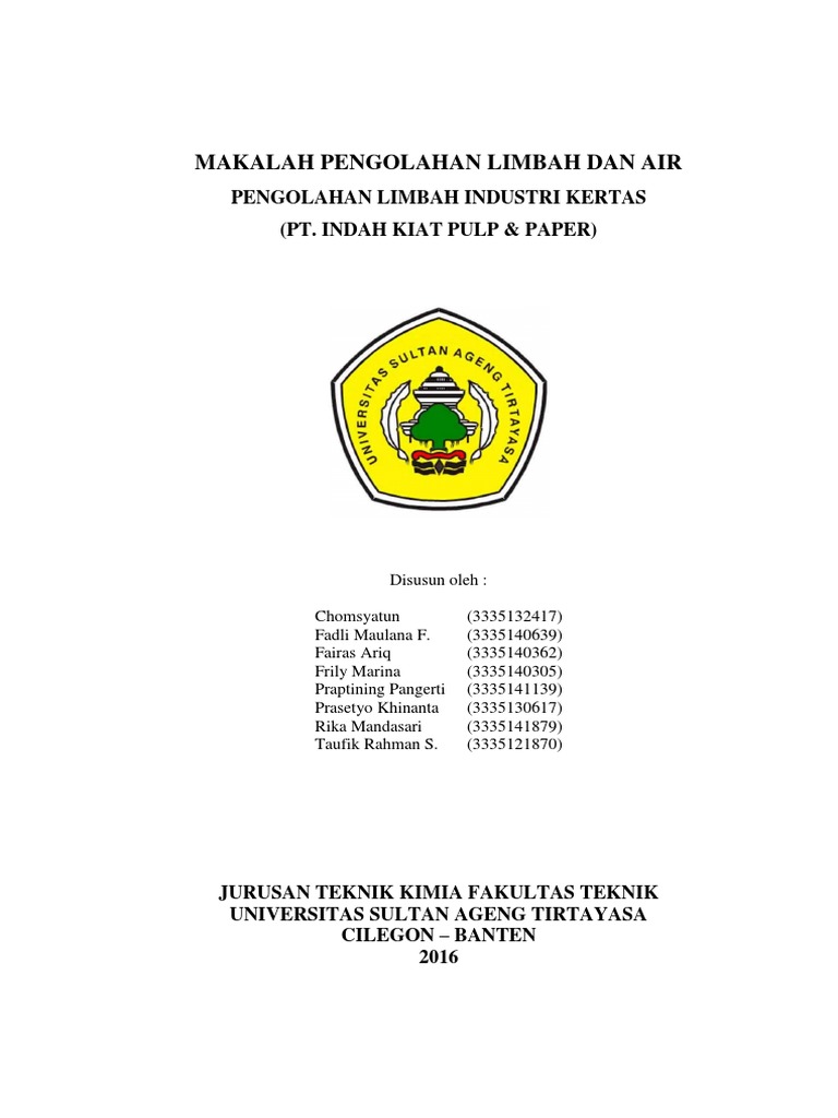 Makalah Pengolahan Limbah PT.ikpp