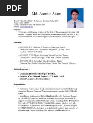 Resume Format