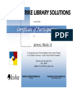 Onstrike Library Solutions: Certificate of Participation