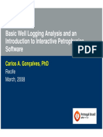 Well Logging Analysis and Introduction to Petrophysics Software