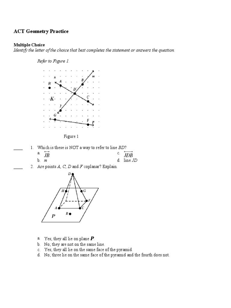 70 ACT Geometry Questions | PDF | Home & Garden | Science & Mathematics