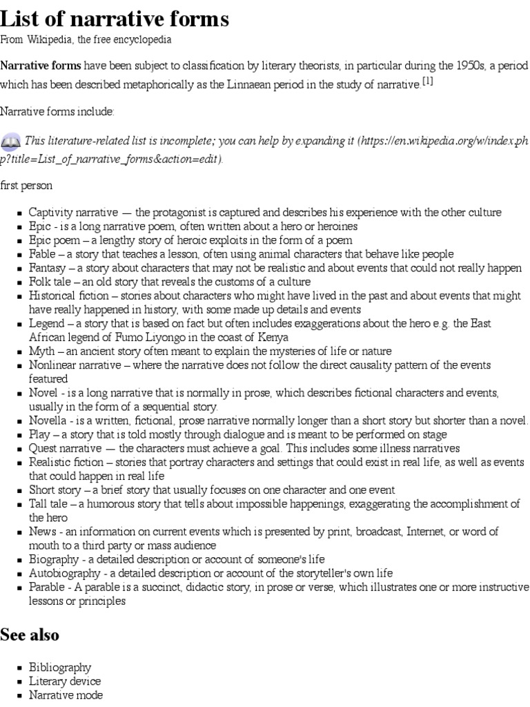 Overview of Narrative Forms | PDF | Hero | Narrative