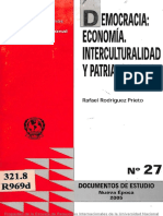 DEMOCRACIA ECONOMÍA INTERCULTURALIDAD Y PATRIARCALISMO, Rafael Rodriguez Prieto, N°27