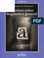 De Saussure Ferdinand - Escritos Sobre Linguistica General