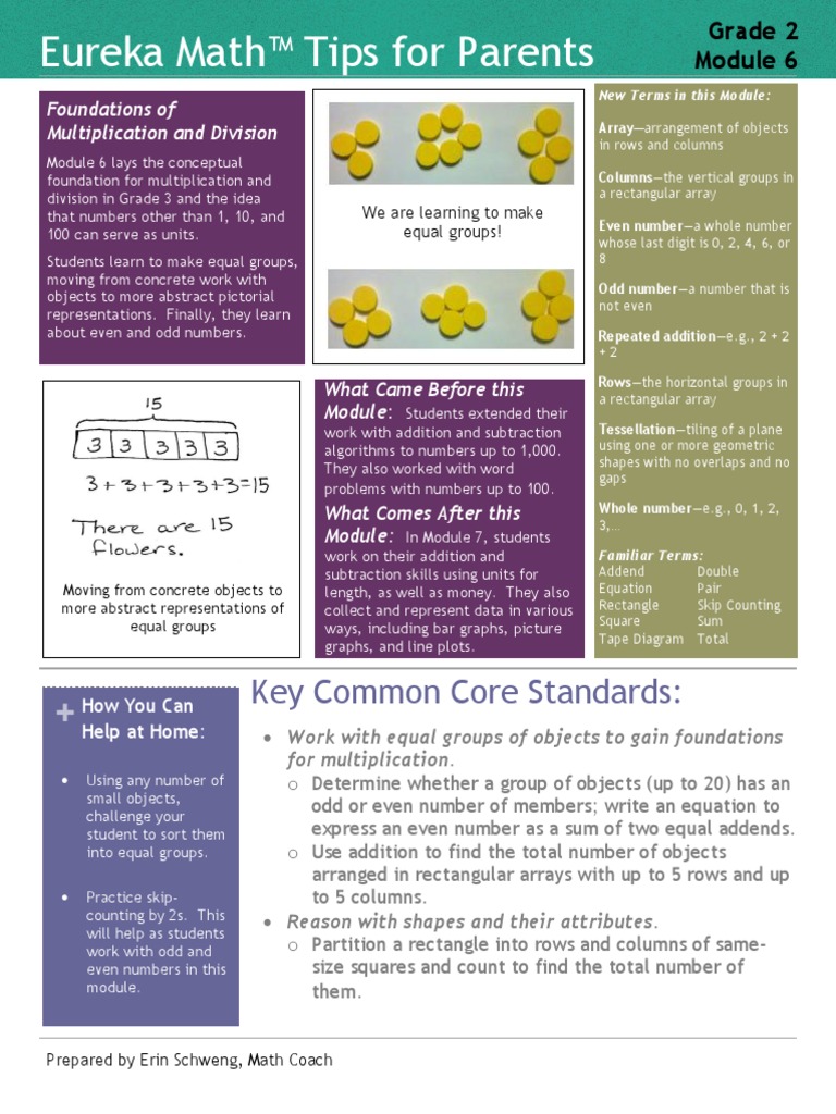 Eureka Math Grade 2 Module 6 Parent Tip Sheet | PDF | Matrix ...