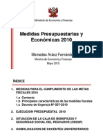 EXPOSICIÓN MEF Medidas Presupuestarias y Eonomicas 2010