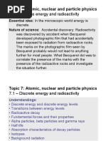 Topic 7.1 - Discrete Energy and Radioactivity