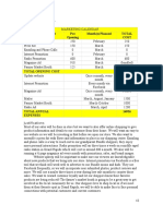 Marketing Calander Personal and Managment Plan