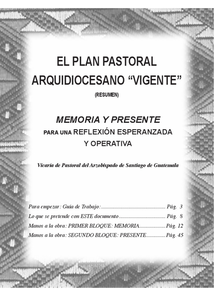 Memoria y Presente Del Plan Pastoral | PDF | Iglesia Católica | Cristo ...