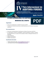Memorias IV Foro Internacional de Auditoria Forense 2014