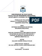 Análisis Diagnóstico e Implementación de Un Sistema de Gestión de Prevención y Control de Riesgos Laborales en La Empresa Inmatosa S A PDF