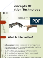 Basic Concepts of Information Technology (IT) : Adapted by Prof. Francisco Salamanca