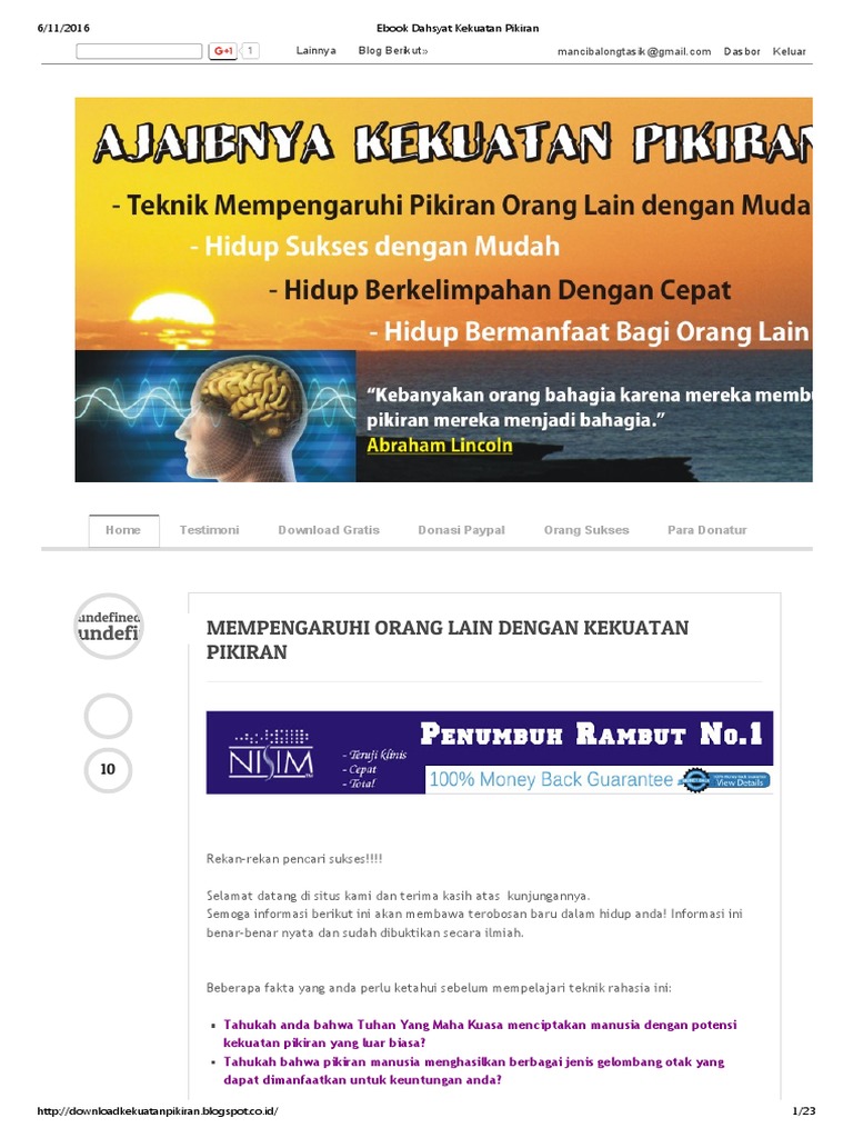 Ebook Dahsyat Kekuatan Pikiran Pdf