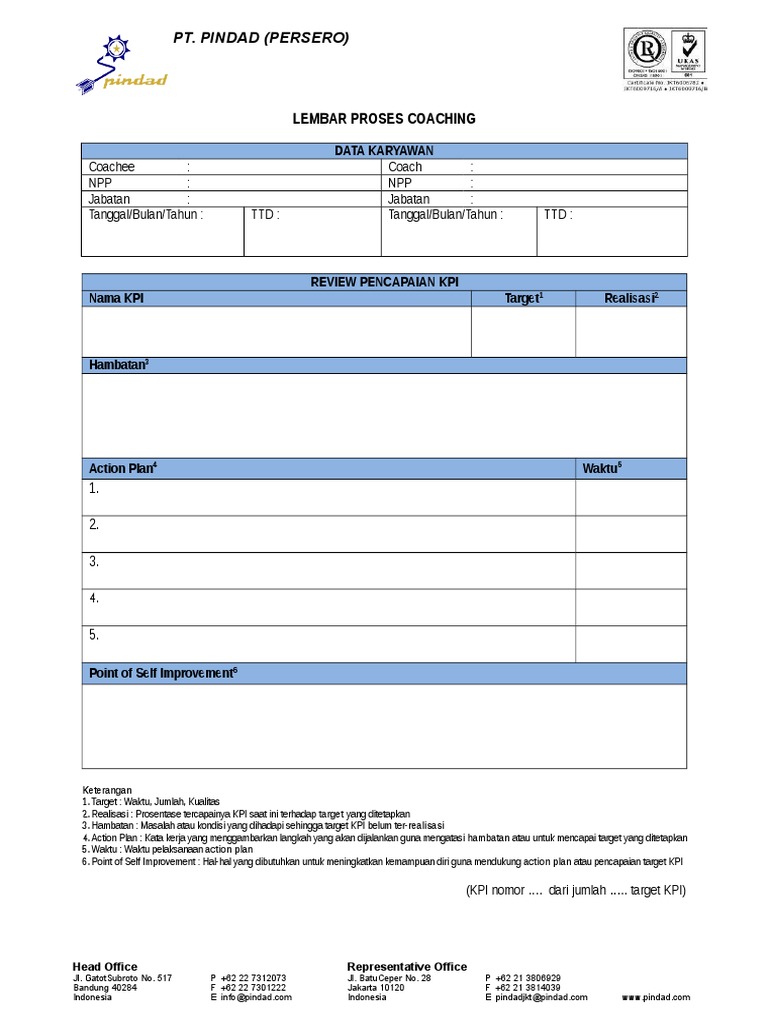 Coaching Process Form 30062015 | PDF