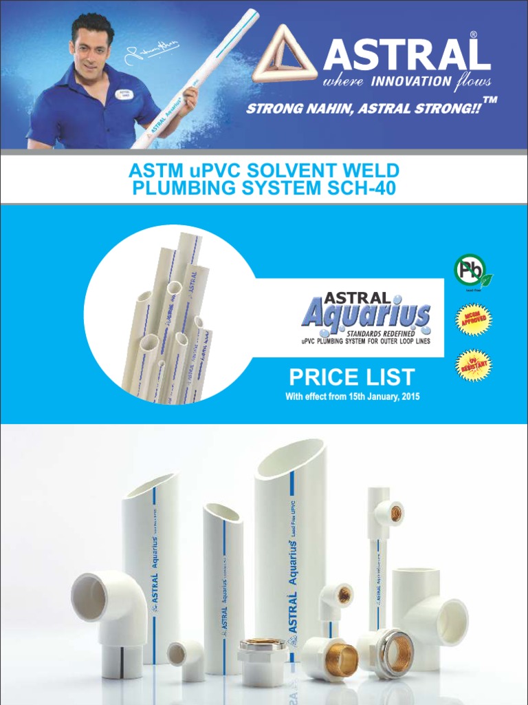 Astral Upvc Sch40 Pipes and Fittings Pricelist Plumbing Civil Engineering