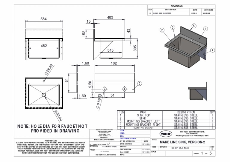 Anupam Stainless Steel Sink Design | PDF