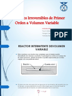 Reactor Intermitente de Volumen Variable de Primer Orden