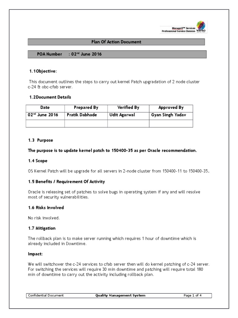 Kernel Patch Upgrade Plan for Cluster | PDF | Operating System ...