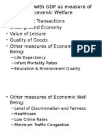 Problems With GDP As Measure of Economic Welfare